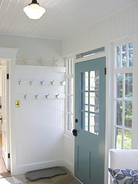 Hanging a couple of hooks in the entry way or laundry/mud room area