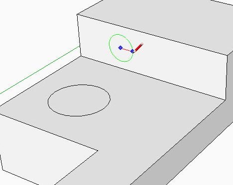You can use the Push/Pull Tool to modify circles, turning them into dowels or holes, as shown in Figure 26. To do that, select the Push/Pull Tool and move it over one of the circles you drew.