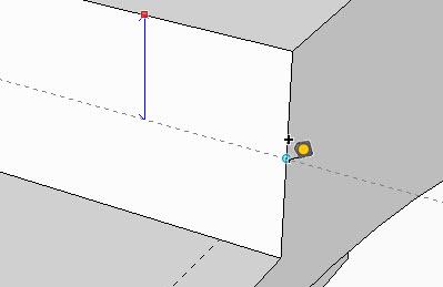 A dotted line, parallel to the edge line, follows the mouse movement. Click again to set the position of the line.