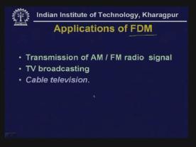 (Refer Slide Time: 20:17) And this Frequency Division Multiplexing has many uses as we know. For example, we have the transmission of AM and FM radio signals.