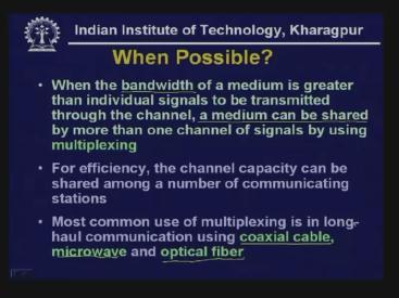 this is the key idea sharing by more than one channel of signals by using multiplexing.