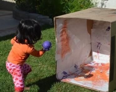 Set out different colors of paint Put on fun and upbeat music and invite the children to step in any color paint and use their dance moves on the