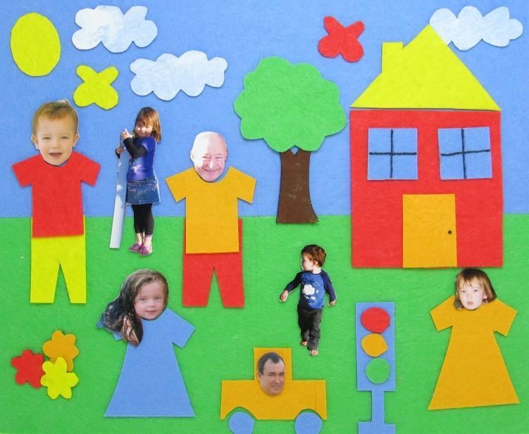 ART Family Scenes Provide children with construction paper shapes, magazine images, photocopies of family photos, glue, and