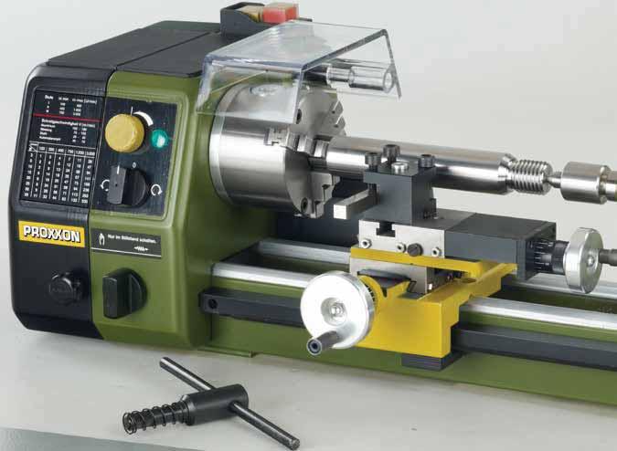 Precision lathe PD 50/E. The new generation with For face, longitudinal and taper turning, thread-cutting. For mach plastic. Mounting flange for fastening the mill/drill head PF 30.