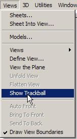 Graphite 5. Rotate the Wedge Die with the Trackball to make sure it is truly a 3D object. Choose Views>Show Trackball.