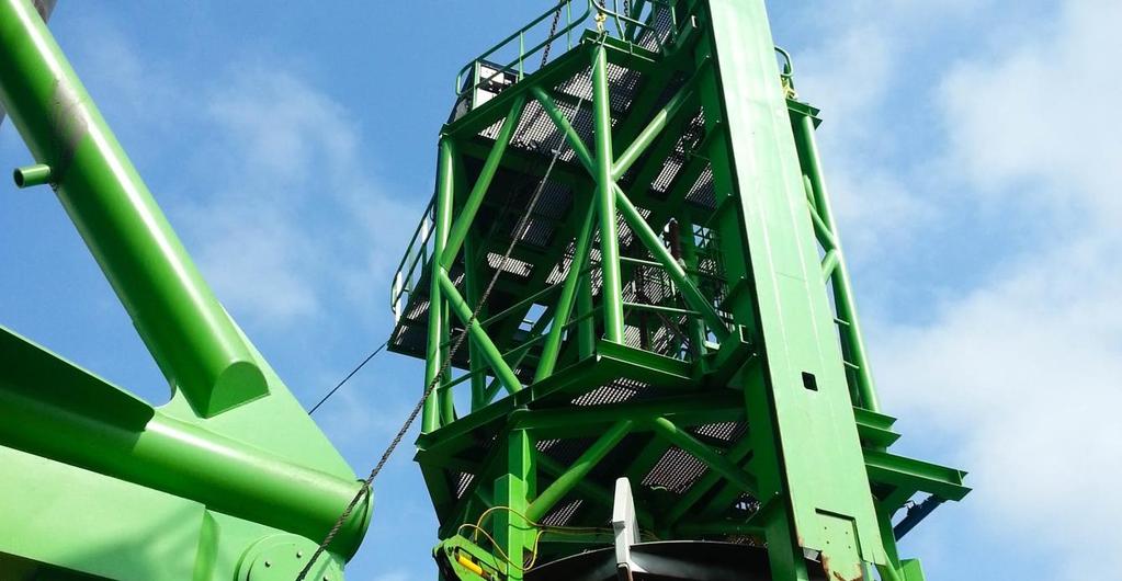 The inner ring was modified to hold 1625mT (maximum) of cable while the outer ring was designed to hold 2000mT. Part of the loading tower with cable carousel on the Stemat 82 2.