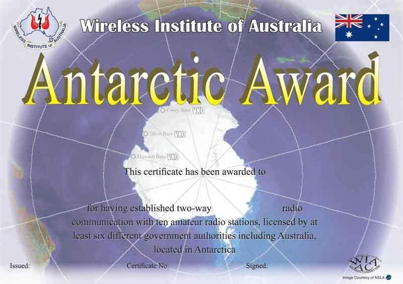 AntarcFc Award At least 10 confirmed contacts Amateur