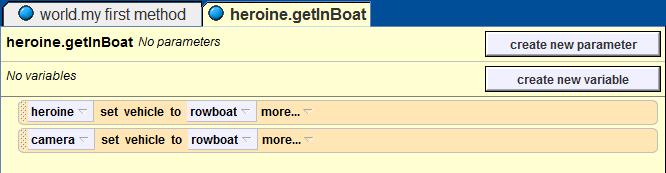 into the method editor (make sure the new getinboat tab is selected) and select rowboat > the entire rowboat.