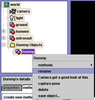 The Dummy Camera Whenever you add a dummy camera position, you should rename it so that you know which position it is. Right click on dummy in the object tree, and then choose rename.