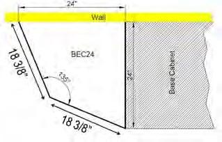 5/8 thick fixed full depth shelf Reversible BEC24 Open Shelf Base End