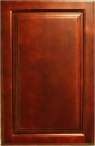 TYPES OF CABINETS FULL OVERLAY ELEGANT CHERRY (ECH) Wood Type: Maple Color: Bing Cherry Raised panel-in-frame 3/4 thick solid door frame 1/2 plywood side board and back panel 5/8 plywood shelf Cam