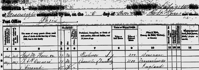 Note: Joseph in Pusheta in 1860 had a son Daniel, just like his parents did in Wigton, Scotland. Both Daniels died in infancy.