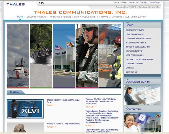 26 / Our Customer Support Commitment to You Customer Support Website: www.thalescomminc.
