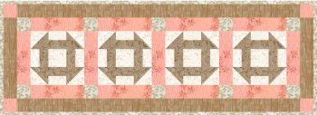 Greek Square Table Runner Quilt Finished Size: 70-1/2" x 25-1/2" Block Finished Size: 12" Printing Options: Printer-Friendly Web Page or PDF Fabric Requirements: Dark: 1 yard Medium: 3/4 yard Light: