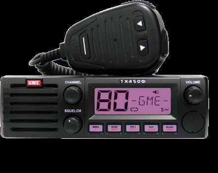 TX4500 TX4500 DIN size fully featured 5 watt UHF CB radio The TX4500 is DIN sized and ideal for installations that require this international size standard.