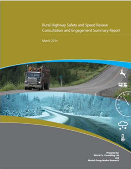 Background Previous independent review of speed limits was done in 2003.
