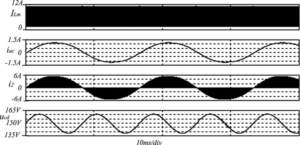 HU et al.: A THREE-PORT FLYBACK FOR PV MICROINVERTER APPLICATIONS WITH POWER PULSATION DECOUPLING CAPABILITY 3961 TABLE III CIRCUIT S PARAMETERS Fig. 13. Key waveforms. Fig. 15. 100-W prototype Fig.