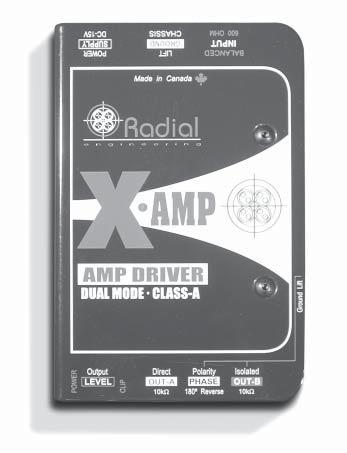 To further advantage the user, the X-Amp features two outputs: Output-1 is a direct active output while output-2 is transformer isolated.