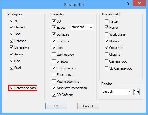 Show/hide The visibility can be set in the parameter view Screen.