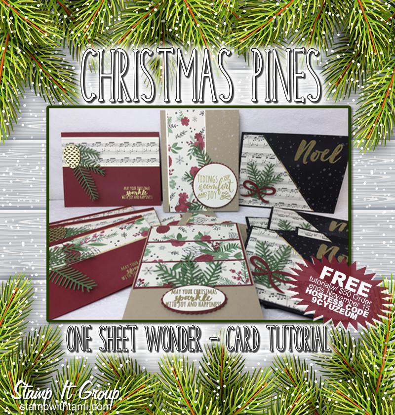 Team Stamp It Tutorial Christmas Pines One Sheet Wonder November 2016 Stampin Up product used in this tutorial may be purchased thru me online at www.stampwithtami.com.