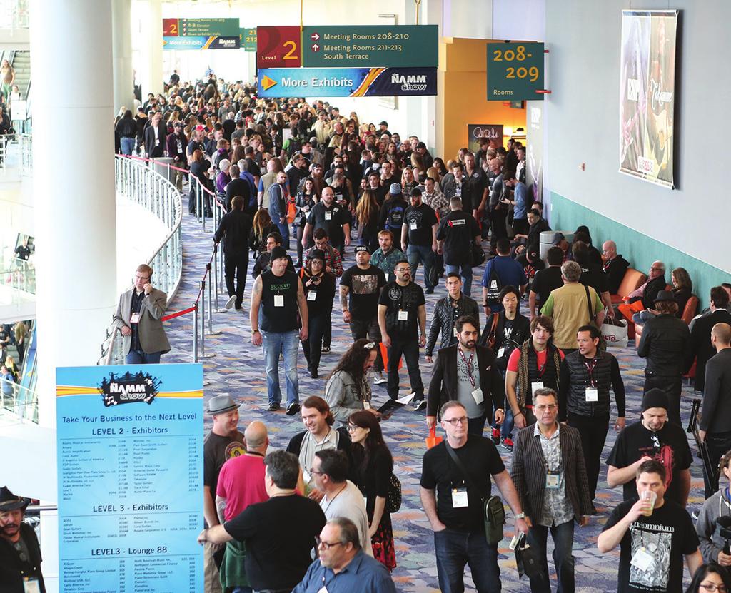 BUYING POWER Collectively, the buying audience at The 2016 NAMM Show yielded more than $10 billion in annual purchases, drawing $600 million more in buying power compared to 2015.