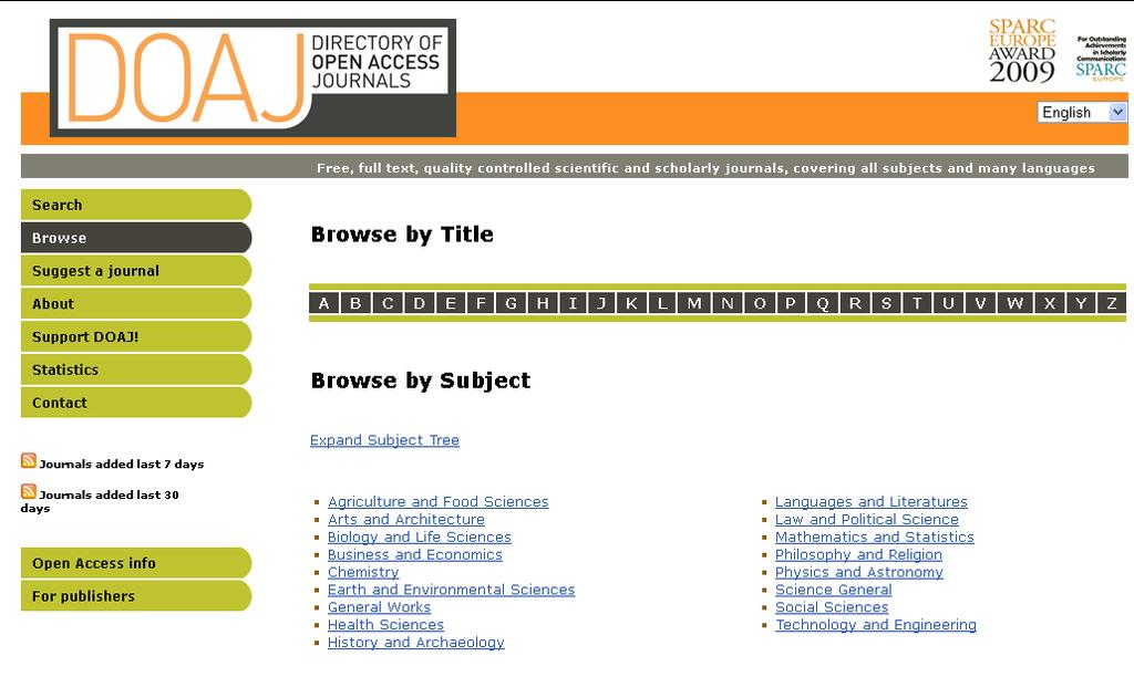 Open access journals Directory of Open Access Journals currently lists 7509 journals,121