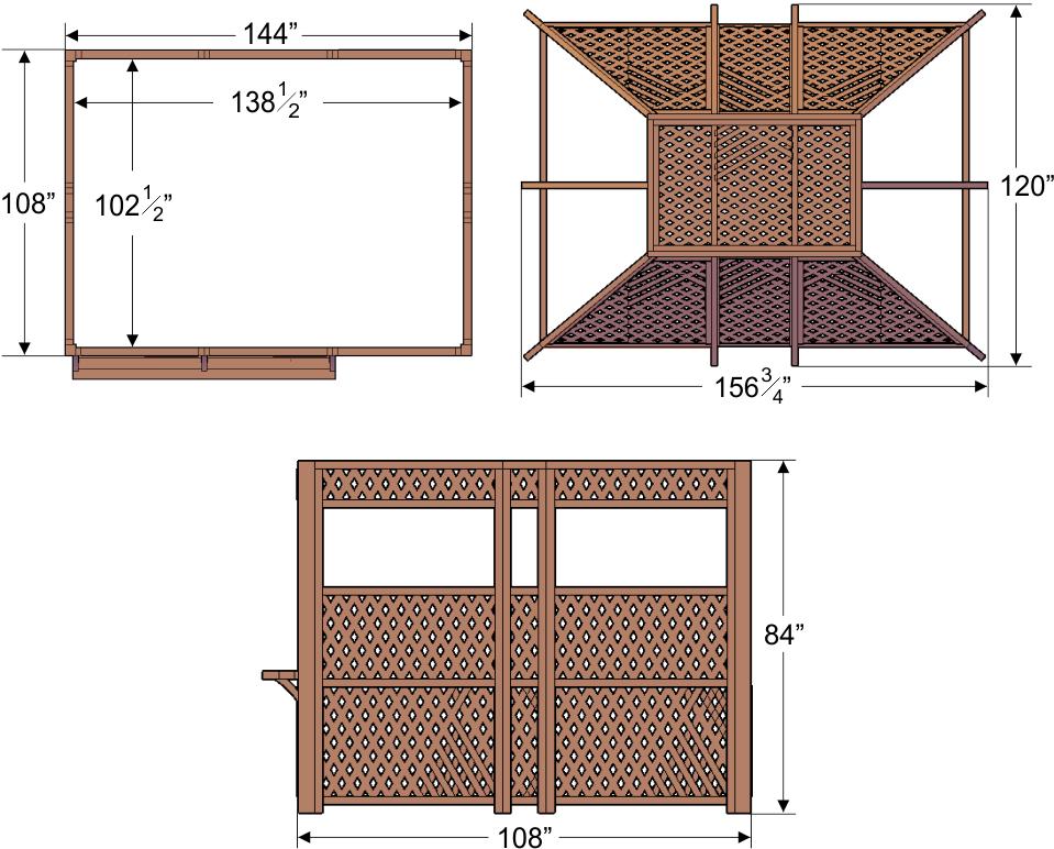 DIMENSIONS & DRAWINGS SPECIFICATIONS: We can customize our gazebos to suit your needs. Just tell us what size and what options you want.