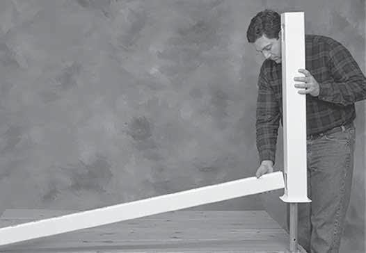 INSTALL RAILING SECTIONS Step : Measure the rail by laying the bottom rail between the posts with