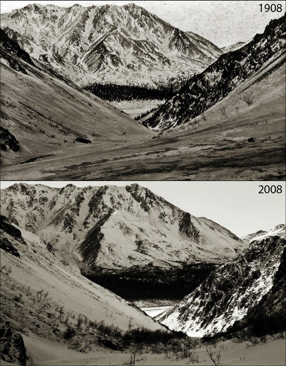 Materials: Repeat photography photos of Denali National Park (print 2 for each student) 2 copies of white copy paper Black permanent marker Ruler Crayons Scissors Glue Black construction paper 8 x15