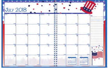 (July-June) Block size: 5/8 / One month per two-page spread Julian dates/days remaining Different seasonal theme on each month with ample writing space Shipping weight: lbs.