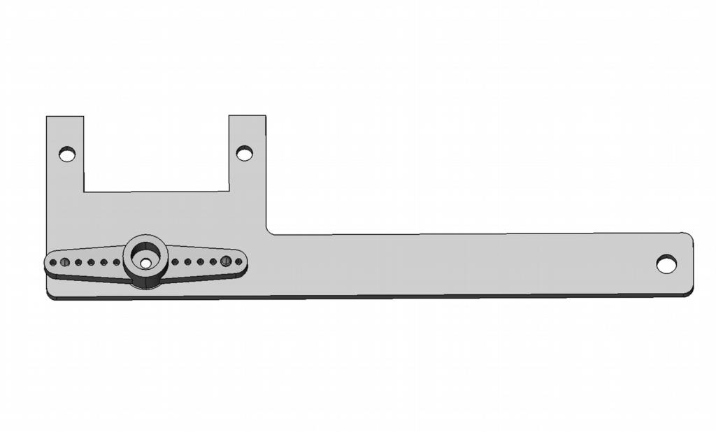 Position the servo horn under the arm segment as shown in the upper right.