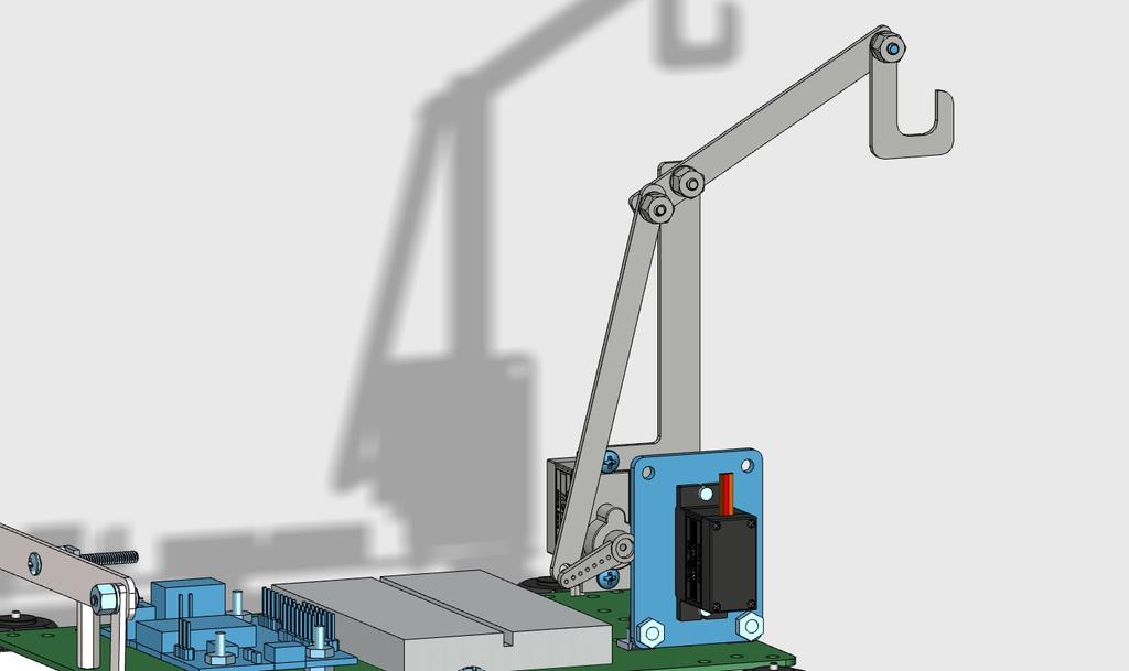 Robotic Arm Assembly With the linkage attached to the