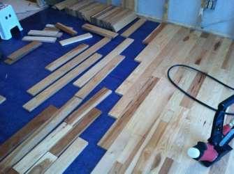 Installation of New Floors Staging the job work in a