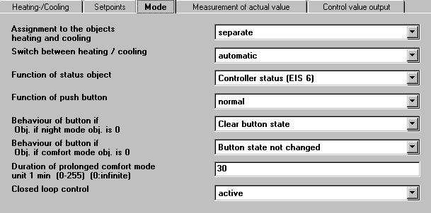 This value has the same meaning as the object Base setpoint whereby the object has a higher priority (see also the description for object no. 10). Reduced heating in stand-by 20 mode unit 0.