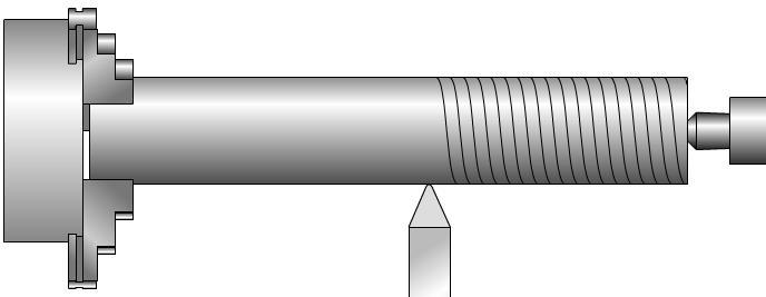 Cutting an external thread on a lathe The rotation of the lathe chuck is matched with the feed of the lathe