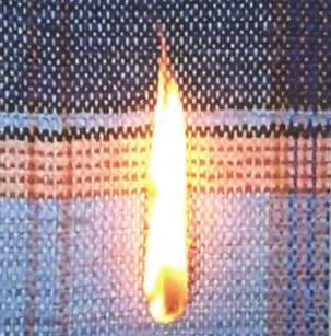The 3 rd Article shows the best behavior: the ignition time is 6 seconds, and the burning manner is different: the material begins to melt first and then burns with