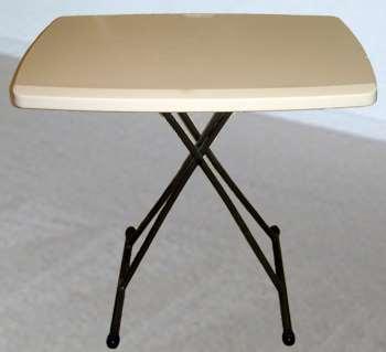 folding table is a table with legs that fold up against the