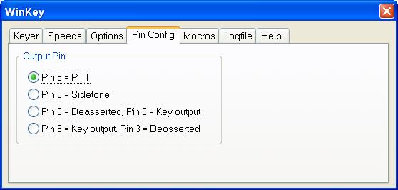 Pin Config Determines how the output pins are mapped.