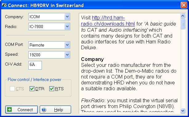 First Steps Connection Now that you have installed HRD you can try it out using a Dem-o-matic radio.
