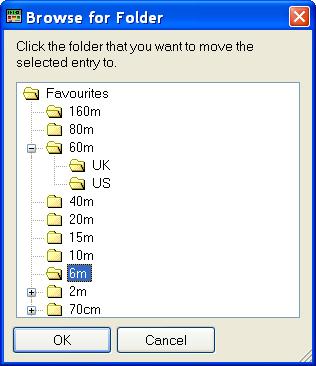 Del delete the current folder or definition (depending on which you have selected). Move move an entry to another folder (alternatively drag entries between folders with your mouse).
