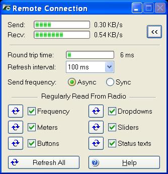 Remote Connection Use the Remote Connection window to show the status of the remote connection. Round-trip time: the time required to send a message from HRD to the remote server and get a response.