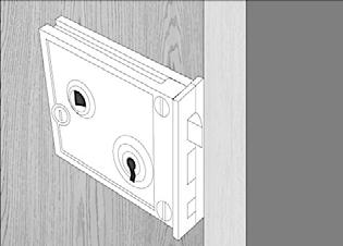 1. Determine Lock Handing Bolt Slope Place the lock against the interior side of the door.