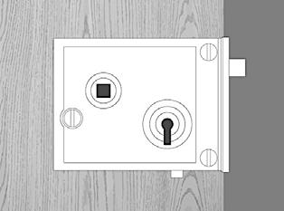 If the sloped side is not facing the door frame, see attached diagram and instructions to reverse the handing. Handing must be adjusted prior to installing the lock. 2.