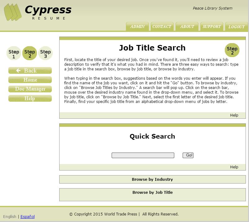 STEP 2: Job Title Search This section is to help customize your