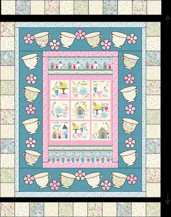 Repeat to make a second side border. Sew the borders to each side of the quilt top (Fig.