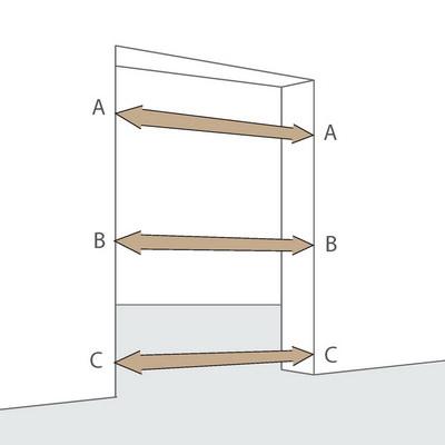 Determining your Door Size (for the single and double door configurations) From your rough opening width subtract 2 1/2", and 1 1/4" from the height.