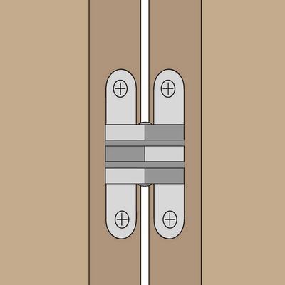 Concealed Hinges Fully concealed hinges. 2 to 4 hinges per door slab (depending on door size).