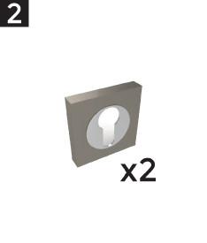 European Handle Set SKU: Optional Cover Plate Set, Keyed/Entry Function SKU: