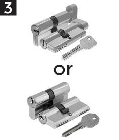 Keys or Key and Lock SKU: CYLINDER-70-SN/CP AGB Italian Magnetic Lock SKU:
