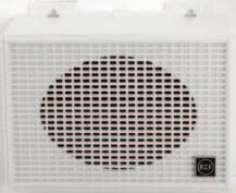 097 WALL SPEAKER Quickly and easily installed on any flat surface RAL 9003 white moulded plastic body Two wide band elliptical loudspeakers Equipped with a line transformer for constant voltage